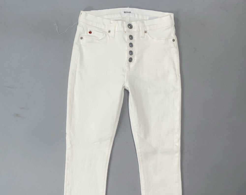 Hudson Ciara Highrise Super Skinny Exposed Button Fly Stretch Denim Jeans. 25.